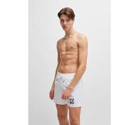 HUGO Bañador tipo shorts con forro integral y logo apilado - StylePAOL, 50510190 Blanco XL