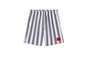 HUGO Bañador tipo shorts con rayas anchas y etiqueta con logo - StyleLUIS, 50545404 Gris M