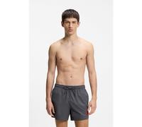 HUGO Bañador tipo shorts de secado rápido con etiqueta con logo roja - StyleDOMINICA, 50493450 Gris oscuro M