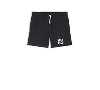 HUGO Bañador tipo shorts de secado rápido con logo apilado estampado - StylePAOLO, 50545464 Negro XL