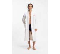 HUGO Batín de felpa de algodón con logo rojo grabado - StyleTerry Gown, 50503028 Blanco S