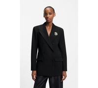 HUGO Blazer oversize fit con broche de pedrería en la solapa - StyleAmelora, 50547694 Negro 34
