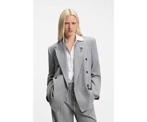 HUGO Blazer relaxed fit con broche floral esmaltado - StyleAntegi, 50554018 Gris claro 44