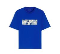 Hugo Blue Camiseta de punto de algodón con ilustración 50545128-493 S