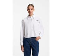 HUGO Blusa corta relaxed fit en algodón Oxford - StyleEnigma_B, 50569867 Blanco 34