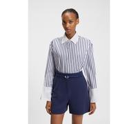 HUGO Blusa en popelín de algodón con rayas y ribetes en contraste - StyleEbank, 50543521 Azul estampado 32