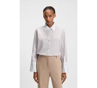 HUGO Blusa en popelín de algodón con rayas y ribetes en contraste - StyleEbank, 50543521 Fantasía 38