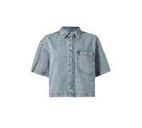HUGO Blusa 'Gesila_1' azul denim / blanco XL azul denim / blanco