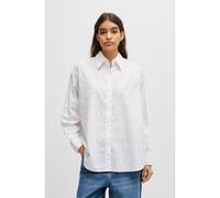 HUGO Blusa oversize fit con logo estampado en devoré - StyleElisana_B, 50530355 Blanco estampado 40