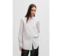 HUGO Blusa oversize fit de algodón a rayas con estampado de mariposa - StyleThe Oversize Shirt, 50533037 Blanco estampado 32