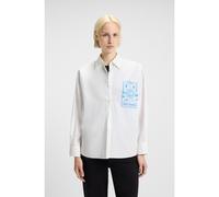 HUGO Blusa oversize fit de algodón con estampado de tarot - StyleEdafne_B, 50550270 Blanco estampado 40