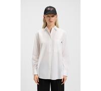 HUGO Blusa oversize fit de lona de algodón con logo bordado - StyleThe Oversize Shirt, 50515741 Blanco 40