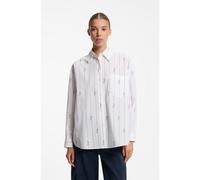 HUGO Blusa oversize fit en popelín de algodón con logos en tipografía manuscrita - StyleElisana_B, 50569370 Blanco estampado 32