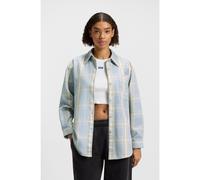 HUGO Blusa oversize fit en sarga de algodón a cuadros príncipe de Gales - StyleEcristy_B, 50542973 Fantasía 34