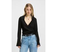HUGO Blusa regular fit con parte delantera cruzada - StyleEarletta, 50538727 Negro 36