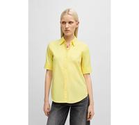 HUGO Blusa regular fit de lona de algodón - StyleThe Summer Shirt, 50540156 Amarillo claro 40