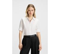 HUGO Blusa regular fit de lona de algodón - StyleThe Summer Shirt, 50540156 Blanco 36