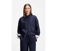 HUGO Blusa regular fit en popelín de algodón con raya diplomática - StyleExtra, 50562593 Azul oscuro 34