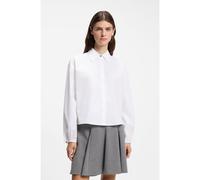 HUGO Blusa relaxed fit corta en popelín de algodón - StyleEndeka, 50572062 Blanco 40