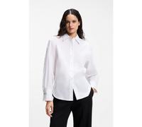 HUGO Blusa relaxed fit de algodón con botones con logo apilado en los puños - StyleEnkanthus, 50561428 Blanco 36