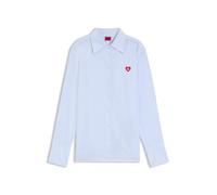 HUGO Blusa relaxed fit en algodón Oxford a rayas - StyleErselia, 50556370 Celeste 40