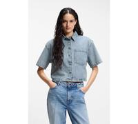 HUGO Blusa relaxed fit en denim rígido a rayas - StyleGesila_1, 50559758 Celeste XL