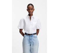 HUGO Blusa relaxed fit en popelín de algodón - StyleEvergreen, 50559499 Blanco 38