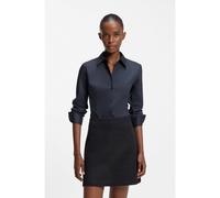 HUGO Blusa slim fit de sarga de algodón de planchado fácil - StyleThe Fitted Shirt, 50554568 Azul oscuro 34