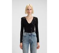 HUGO Body brillante de punto elástico con ribete de logo apilado - StyleDammery, 50546238 Negro XL