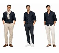 HUGO BOSS Camisa De Lino Natural Lukas Para Hombre Regular Fit Iconic Wow L