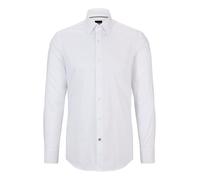 HUGO BOSS Camisa Slim Fit 50479922 Blanca Popelín De Algodón Fácil De Planchar