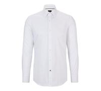 HUGO BOSS Camisa Slim Fit 50479922 Blanca Popelín De Algodón Fácil De Planchar