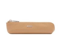 BOSS Estuche de piel granulada en cámel con letras del logo - StyleSmall pen case Classic Grained Camel, 58218940 Beige pcs.