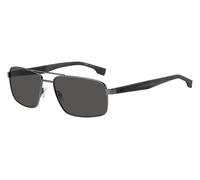Hugo Boss Hombre Hugo Boss BOSS 1580/S V81/M9 Gafas de sol Metal Rutenio oscuro / Negro Gris Cuadrada Polarizado