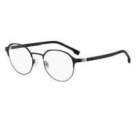 BOSS Montura redonda para gafas graduadas en acero negro con bisagras a rayas - StyleBOSS 1638TI75021, 58122558 Negro pcs.