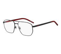 HUGO Montura para gafas graduadas de acero negro con interior de las patillas en rojo - StyleHG 14360035816, 58787722 Negro pcs.