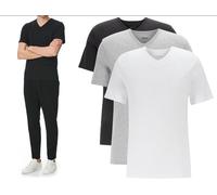 HUGO BOSS Paquete De 3 Camisetas Con Logo Cuello En V Corte Regular Bnwt Wow S
