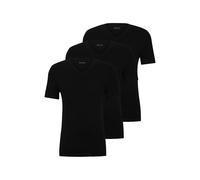 HUGO BOSS T-Shirt Vn 3p Co, Camiseta para Hombre, Negro (Black), XS