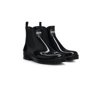 HUGO Botas de agua estilo Chelsea brillantes con parche de logo - StyleTabita Rain Bootie_N, 50498397 Negro 40
