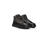 HUGO Botas de estilo montañero con empeines de piel y tejido - StyleUrian_hito_nybo, 50548694 Negro 43