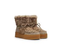 HUGO Botas de plataforma con empeine de imitación de piel - StyleLyzzPlt_Boot_fur, 50578987 Marrón claro 40