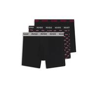 HUGO Paquete de tres calzoncillos bóxer de algodón elástico - StyleBOXERBR TRPLT DESIGN, 50532559 Negro M