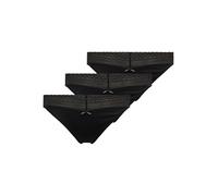 HUGO Paquete de tres braguitas de algodón elástico con ribetes de encaje - StyleTRIPLET LACE BRIEF, 50557200 Negro S