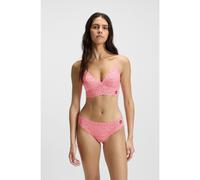 HUGO Bragas slip con bordes festoneados en encaje con estampado de leopardo - StyleBRIEF LEO LACE, 50545731 Rojo claro S