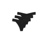 HUGO Braguitas de algodón elástico con elegante ribete de encaje - StyleTRIPLET LACE STRING, 50557221 Negro XL