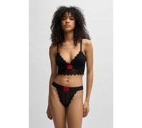 HUGO Braguitas de encaje elástico con logo en la cintura - StyleBRIEF RL LACE, 50535071 Negro M