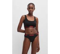 HUGO Bralette de algodón elástico con logos en la cinta - StyleBRALETTE SPORTY LOGO, 50469631 Negro XXXL