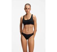 HUGO Bralette de algodón elástico con logos repetidos - StyleHUGO ID BRALETTE, 50557092 Negro S