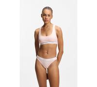 HUGO Bralette de algodón elástico con logos repetidos - StyleHUGO ID BRALETTE, 50557092 Rosa claro XL