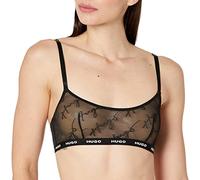 HUGO Bralette de encaje para mujer, Escritura negra transparente / negra sólida, Small